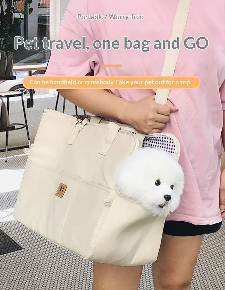 Transportín portátil transpirable plegable para perros y gatos, uso de viaje