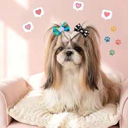 Lazos elásticos con huellas de pata para perros pequeños – Pack peluquería canina