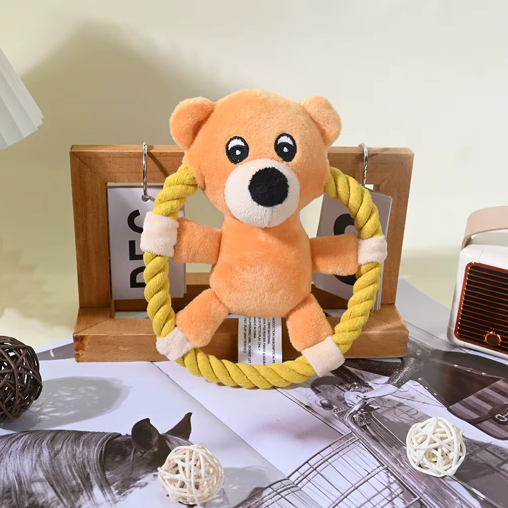 Disco volador de peluche mordedor para perros – Juguete dental - imagen 3