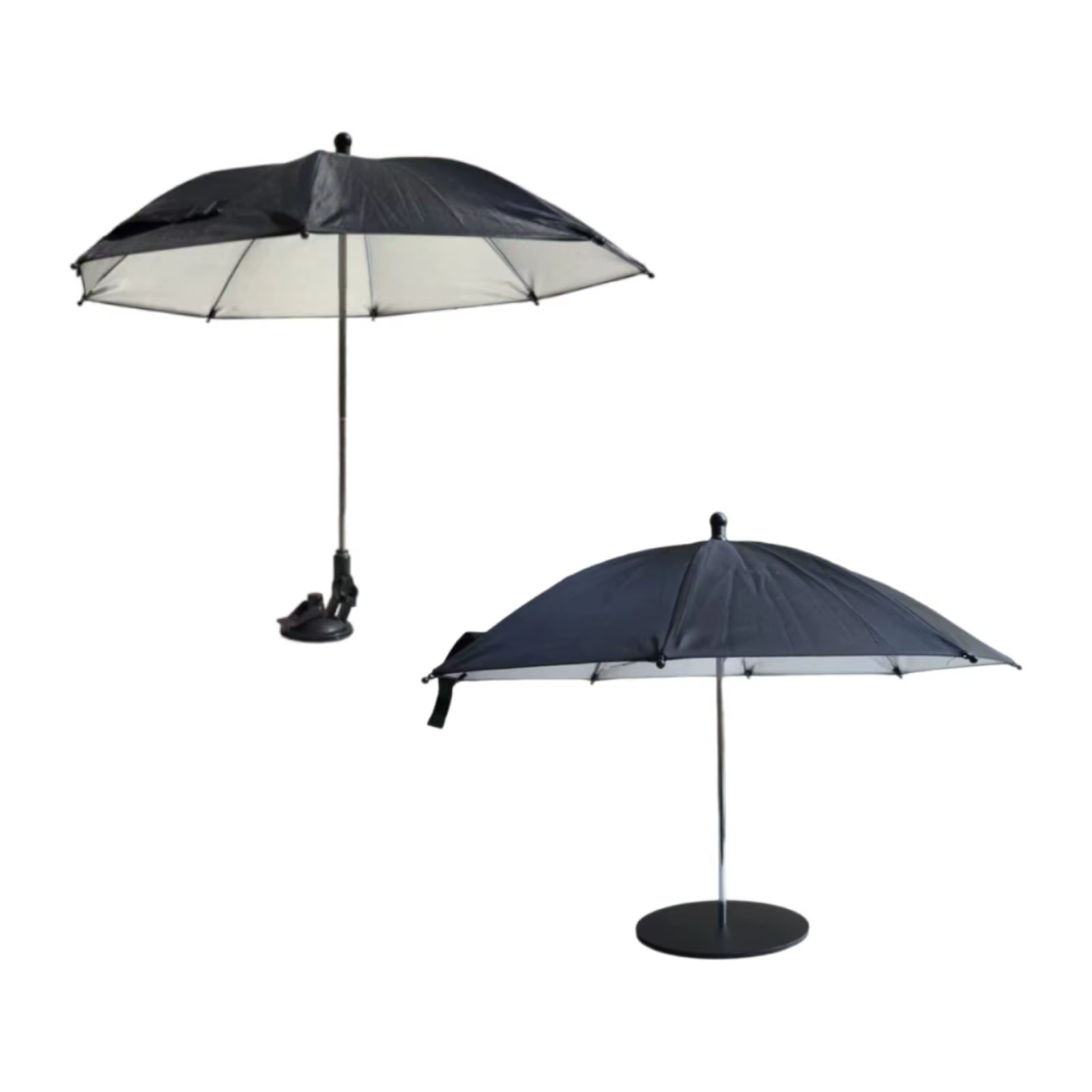 Sombrilla de mesa negra resistente para picnic, playa y camping - imagen 2