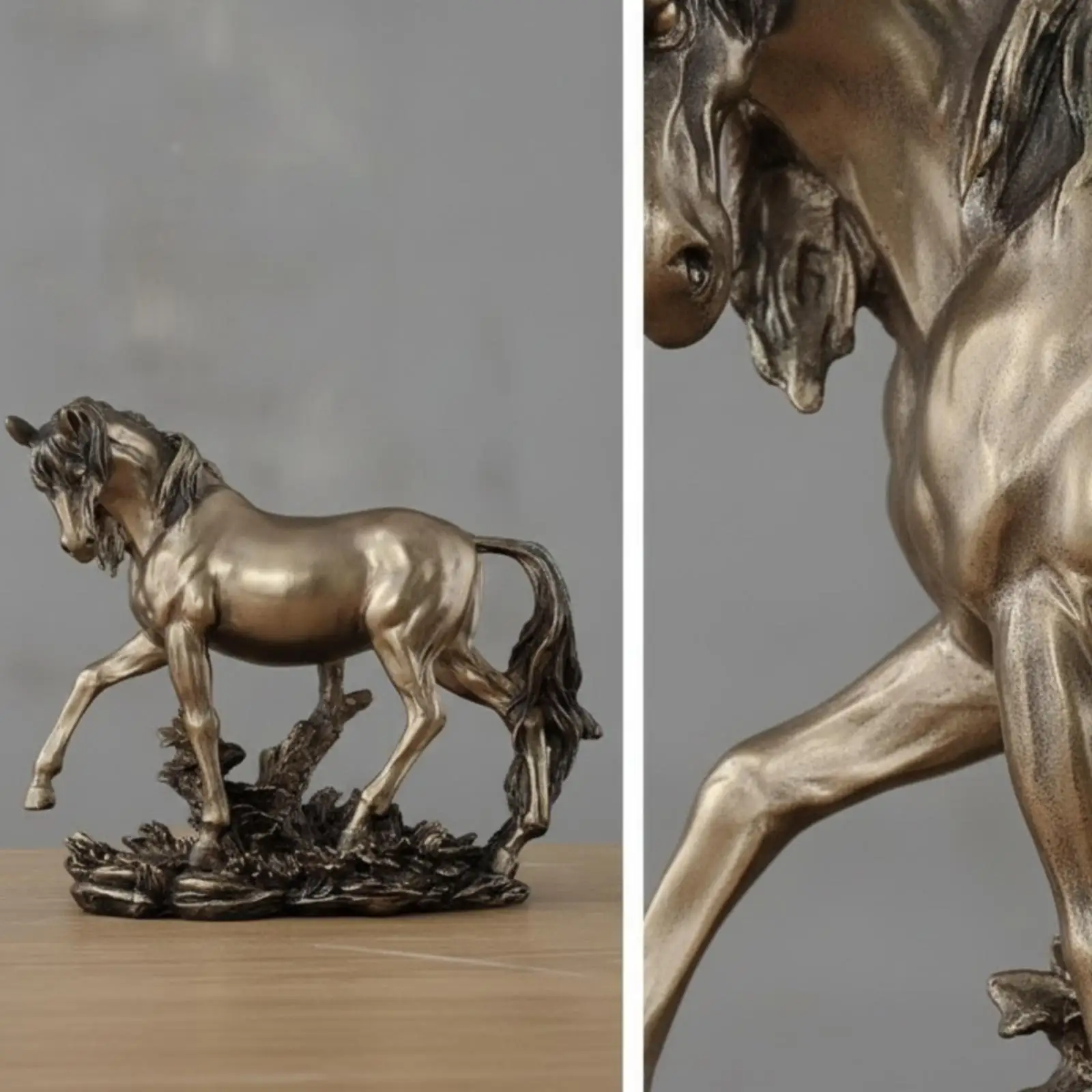 Estatua de Caballo en Bronce Fundido en Frío – Adorno Decorativo para Hogar - imagen 4