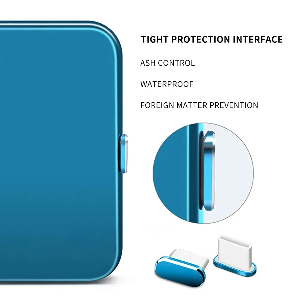 Detalle de tapón metálico en puerto USB-C