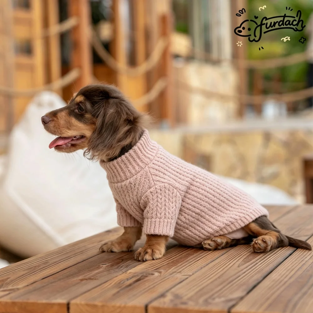 Abrigo de invierno de punto cálido para perro Dachshund miniatura - imagen 2