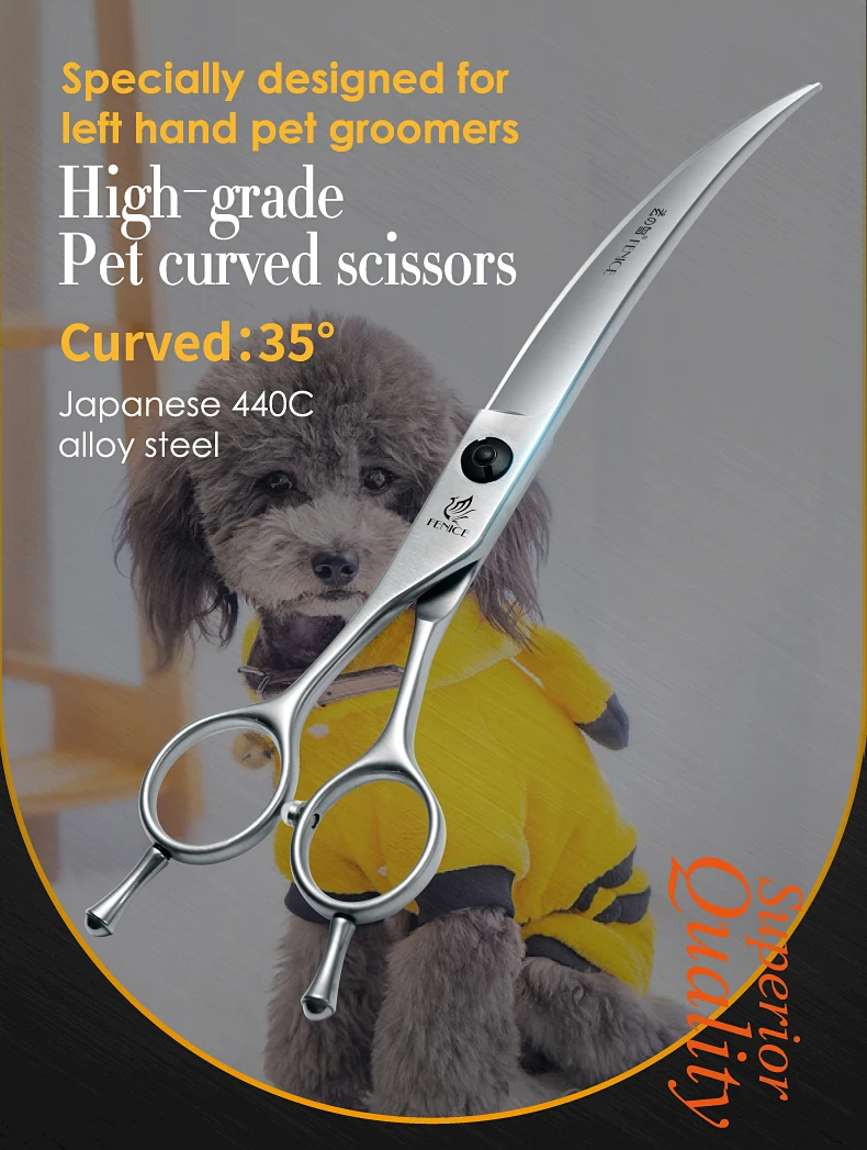 Tijeras Fenice curvadas 35° para profesionales zurdos