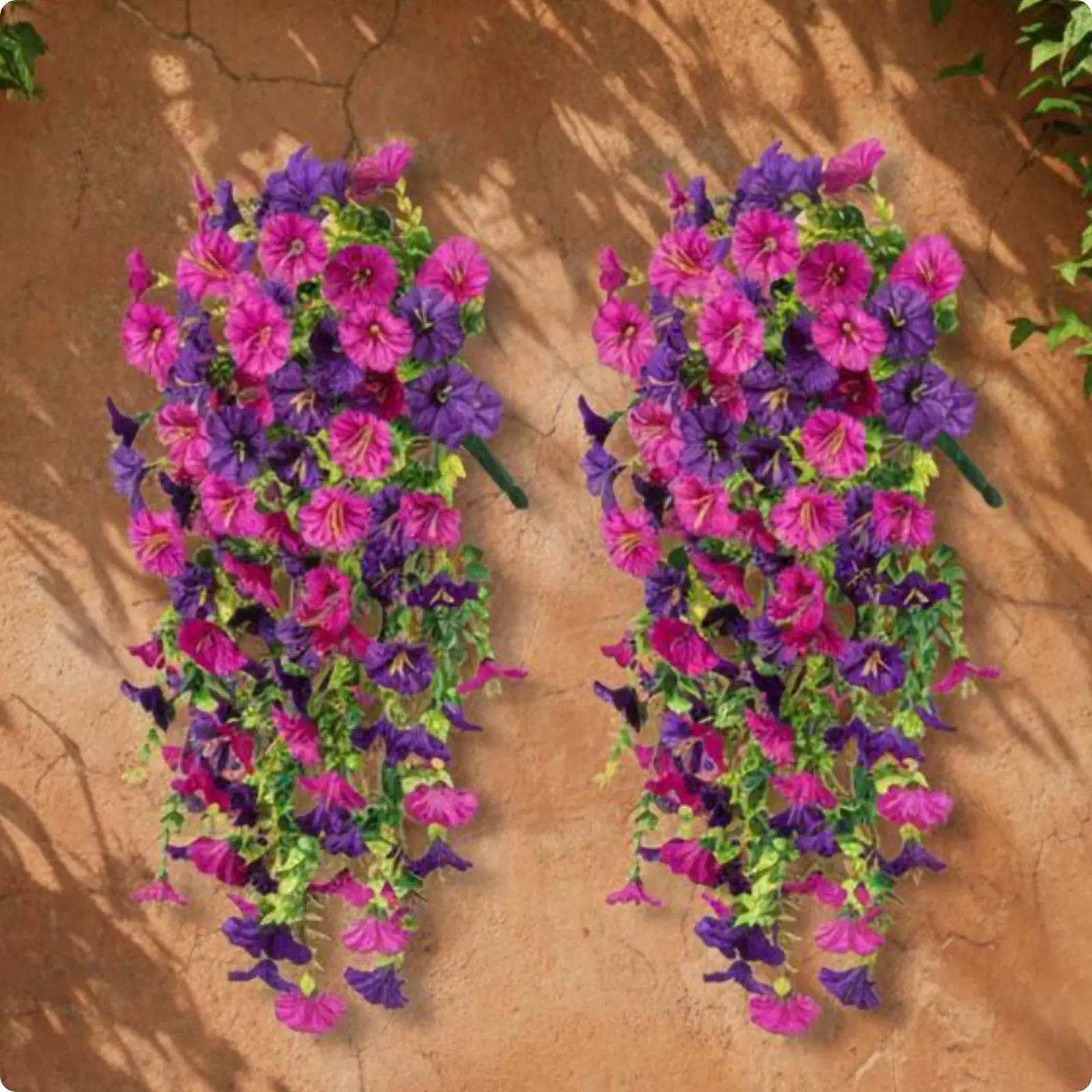 Guirnalda de flores artificiales violetas – Enredadera realista para interiores - imagen 4