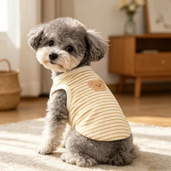 Chaleco a rayas de verano para perros y camiseta para gatos