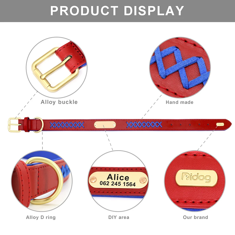 Collar personalizado de cuero PU para perros: resistente y ajustable - imagen 5