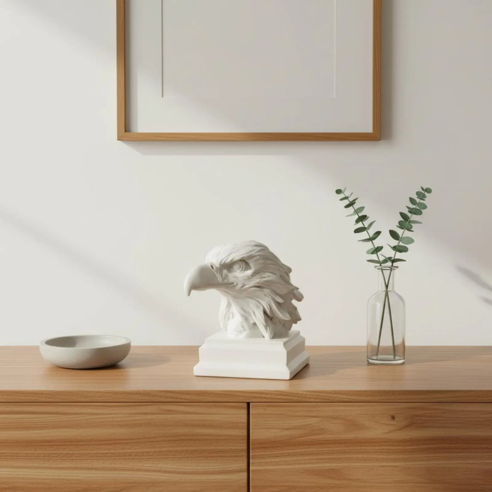 Estatua decorativa de raptor realista en resina para estante