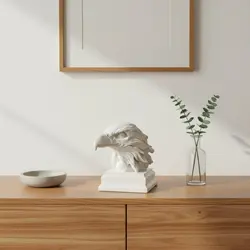 Estatua decorativa de raptor realista en resina para estante
