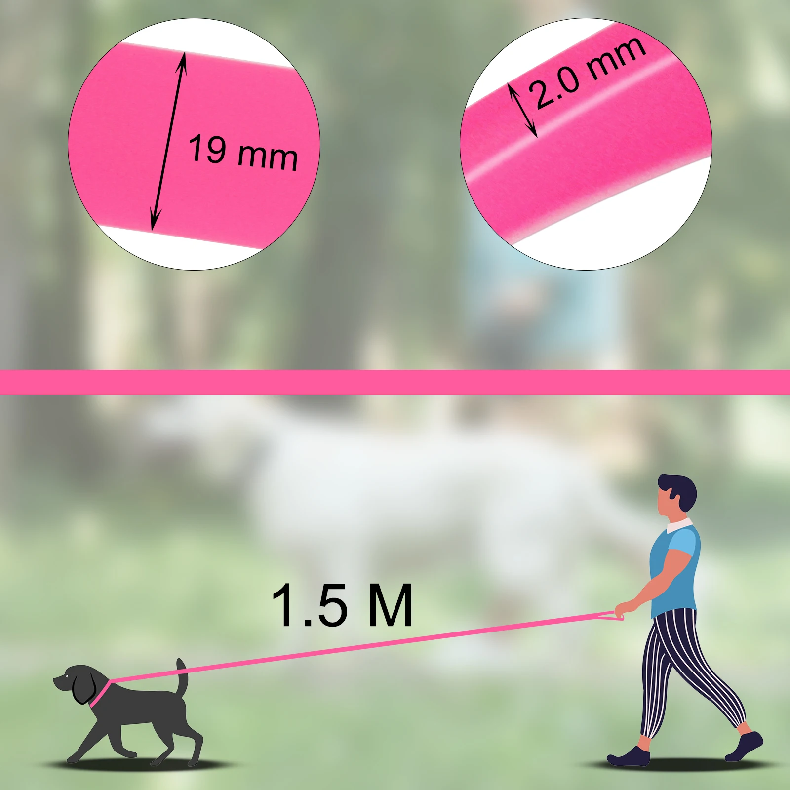 Correa larga de PVC para perros, impermeable y resistente - imagen 3