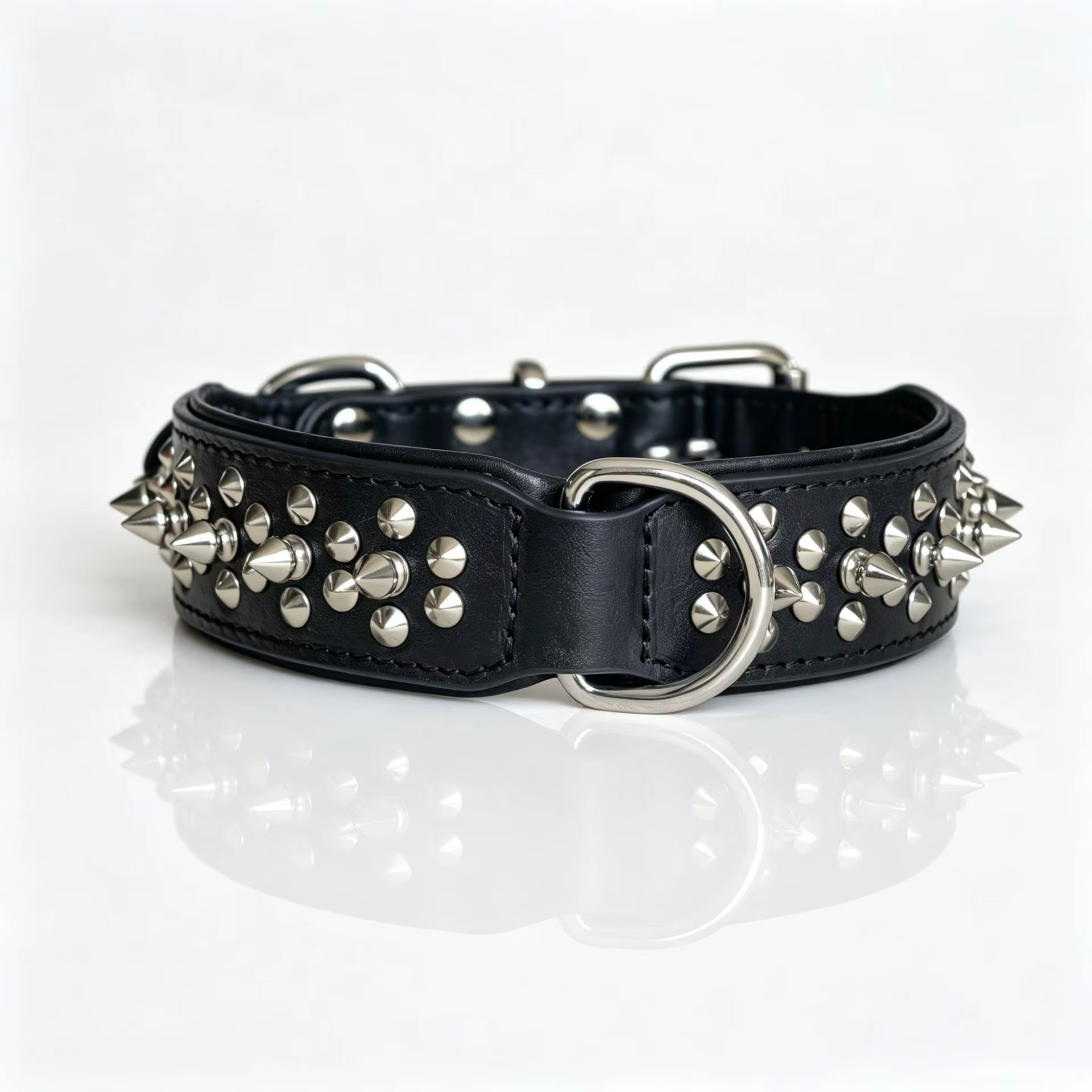 Collar de cuero anti-mordida para Pitbull y Bulldog