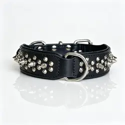 Collar de cuero anti-mordida para Pitbull y Bulldog