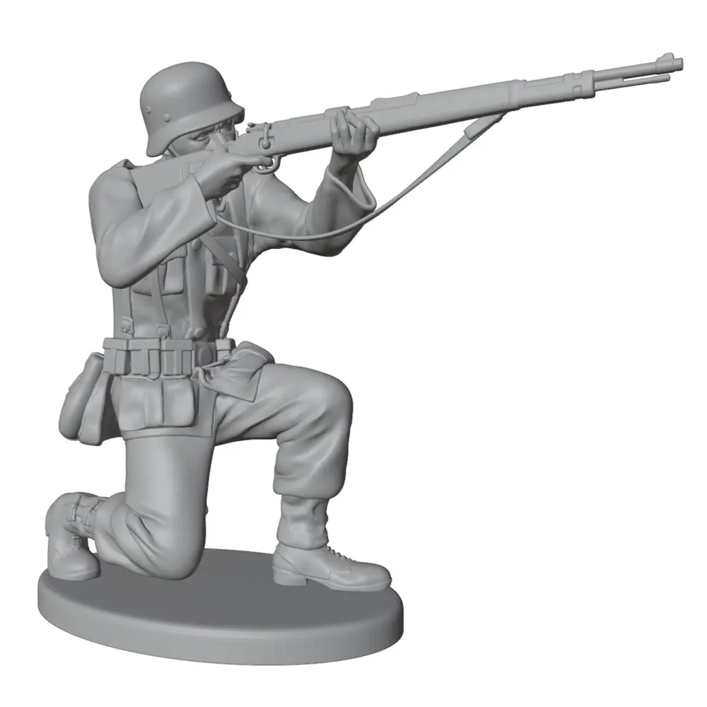 Figura montada en un escenario de juego de estrategia tipo ajedrez