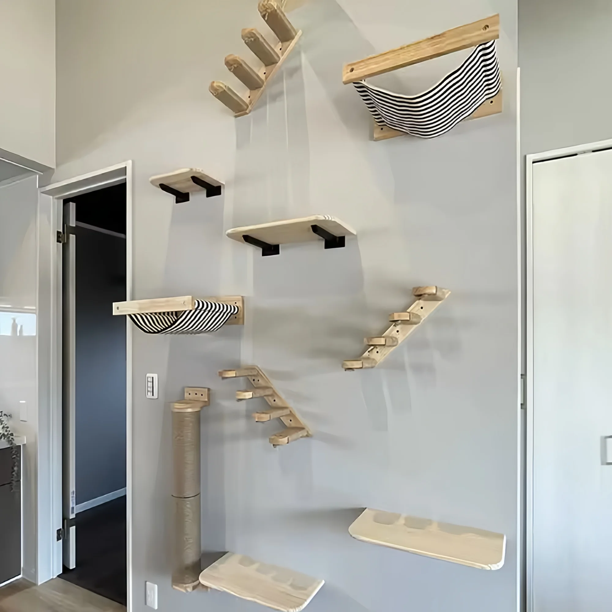 Estantes de escalada instalados en pared