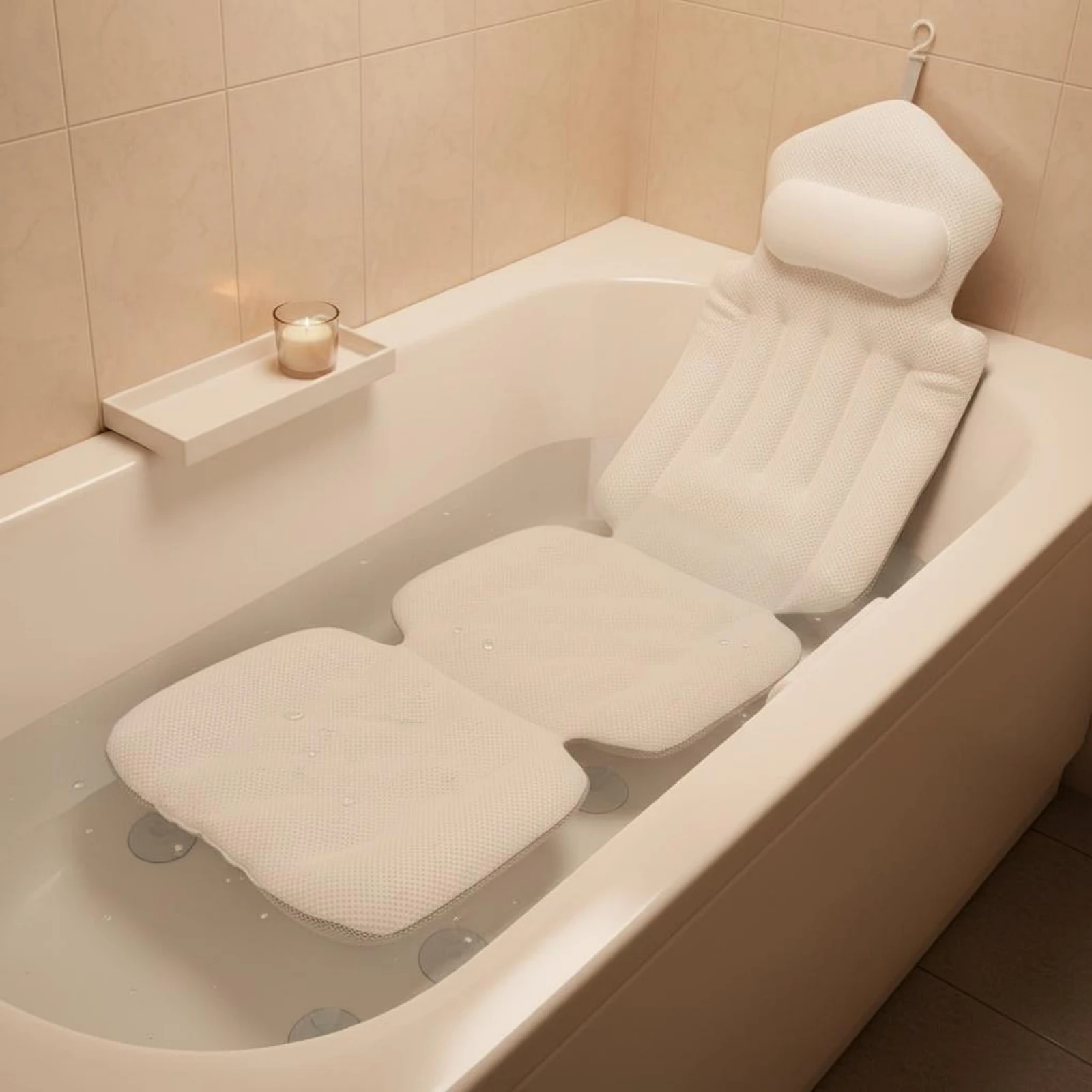 Cojín reclinable acolchado para bañera de perros y gatos