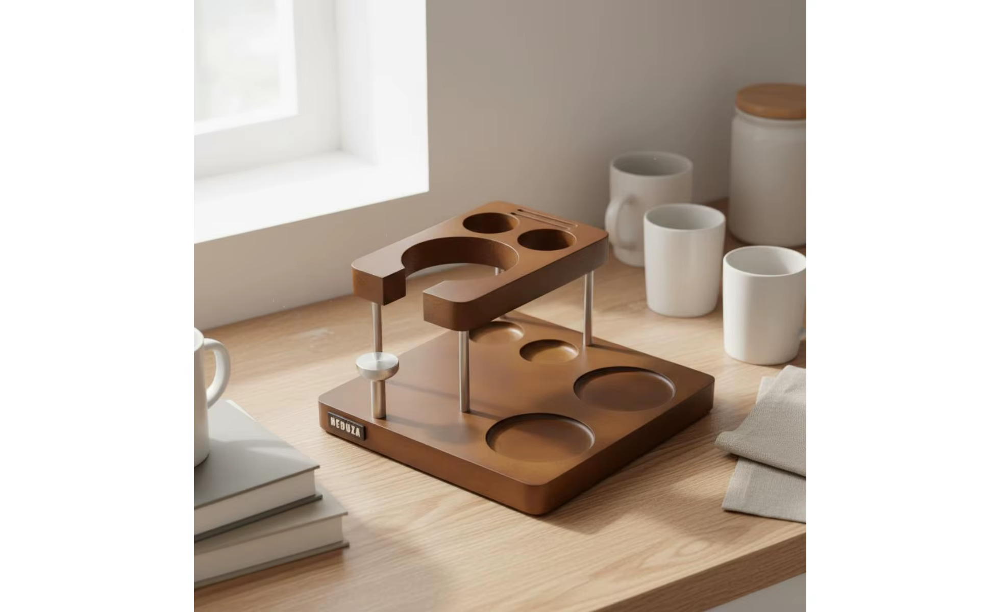 Vista del diseño con base y aberturas para herramientas