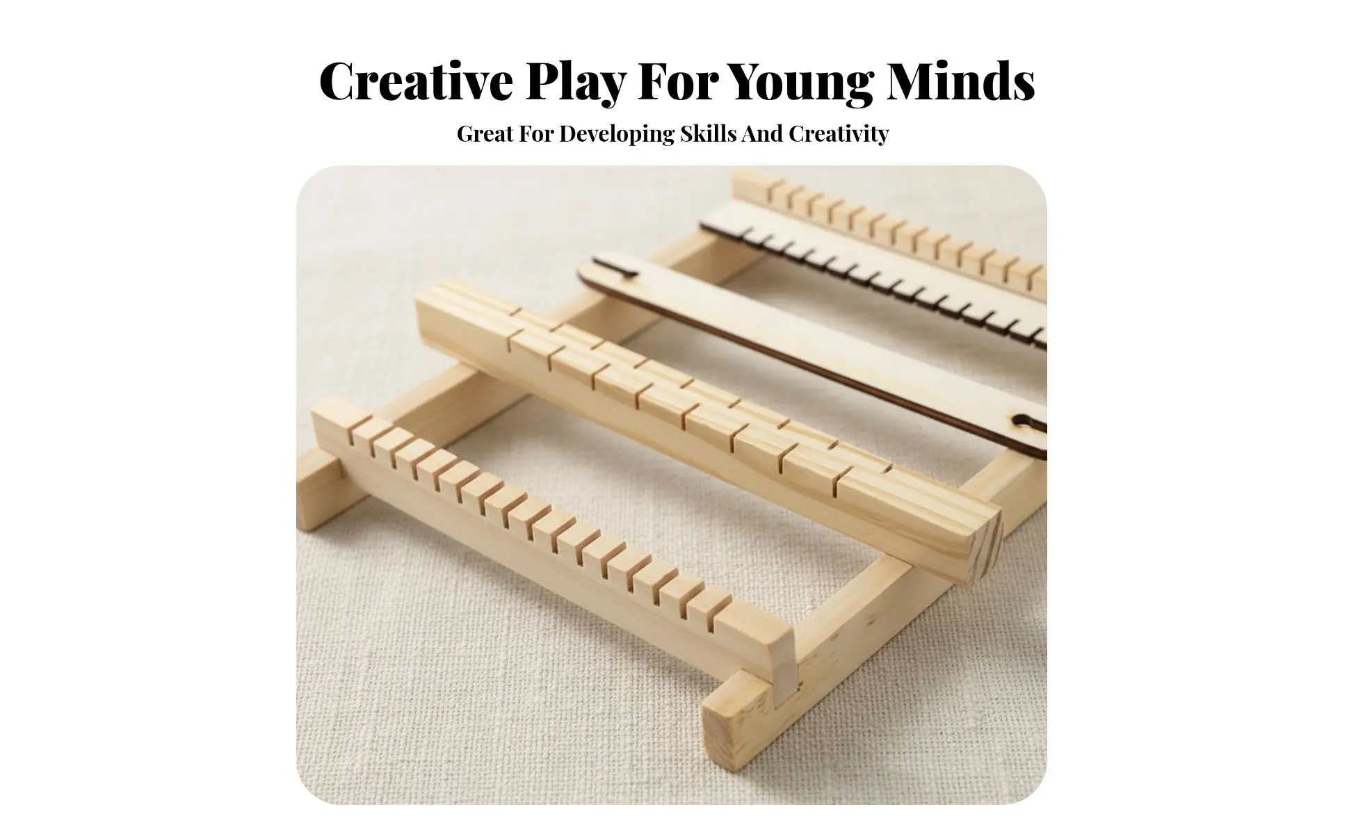 Juego educativo de telar con piezas de madera y accesorios