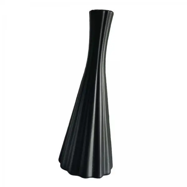 Jarrón contemporáneo negro mate para flores frescas y secas - imagen 3