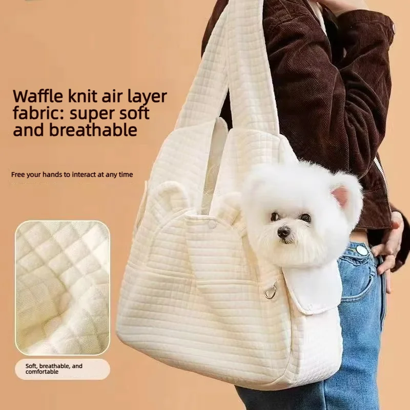Bolso bandolera suave y transpirable para gatos y perros pequeños - imagen 3