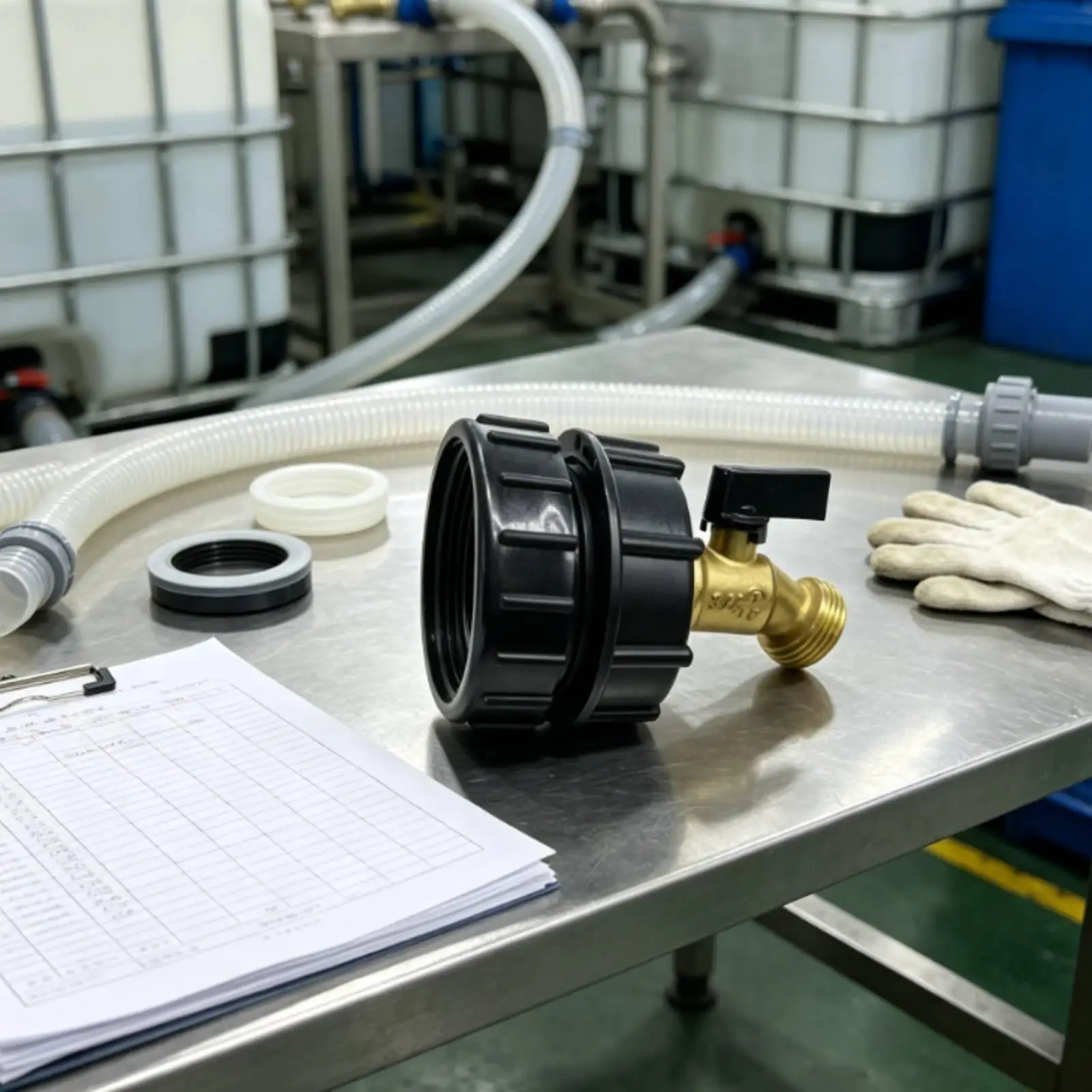 Adaptador IBC con grifo en ángulo – Conexión para contenedor de agua - imagen 5