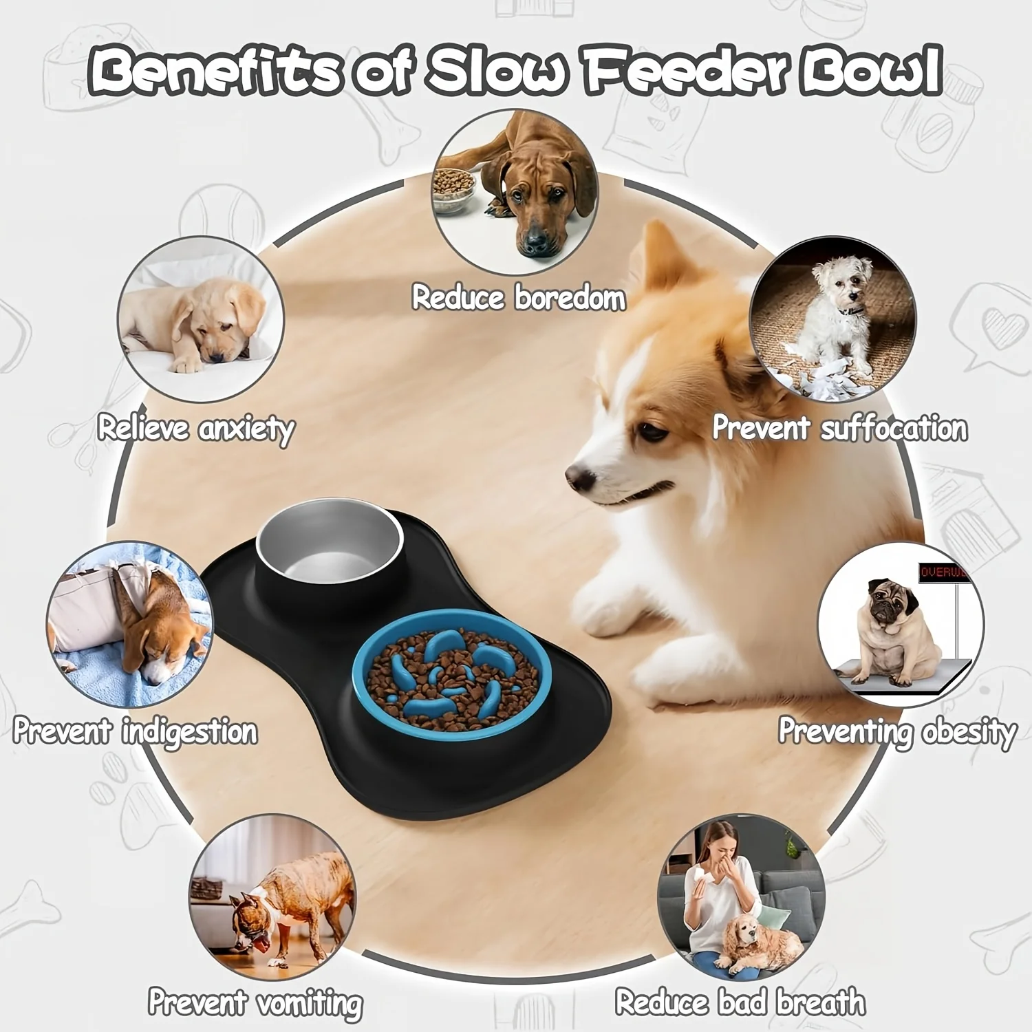 Set de comederos portátiles de acero inoxidable para perro - imagen 3