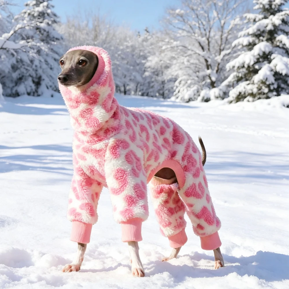 Abrigo forro polar leopardo para galgos y whippets, sudadera 4 patas - imagen 3