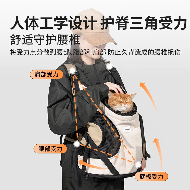Mochila frontal transpirable para viajes con gatos y perros pequeños - imagen 5