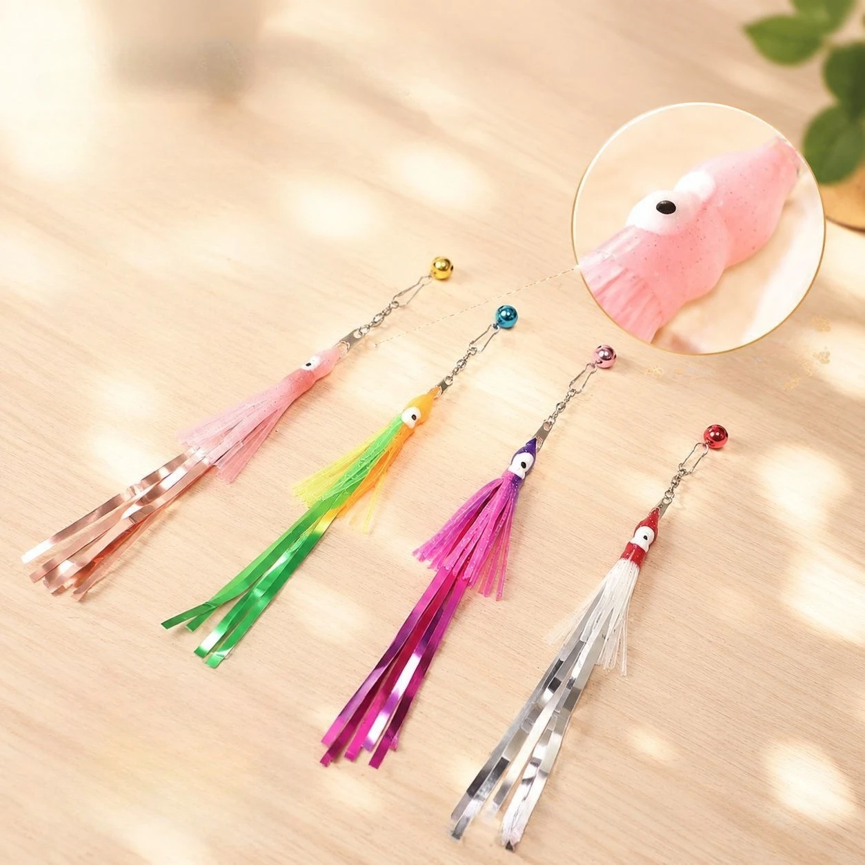 Cabezal luminoso de repuesto de silicona con borlas para juguete gato - imagen 3