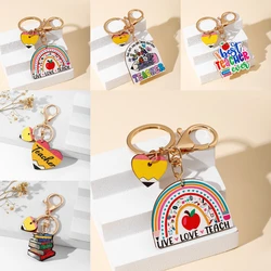 Llavero de madera colorido Love para profesores, llaves y bolso
