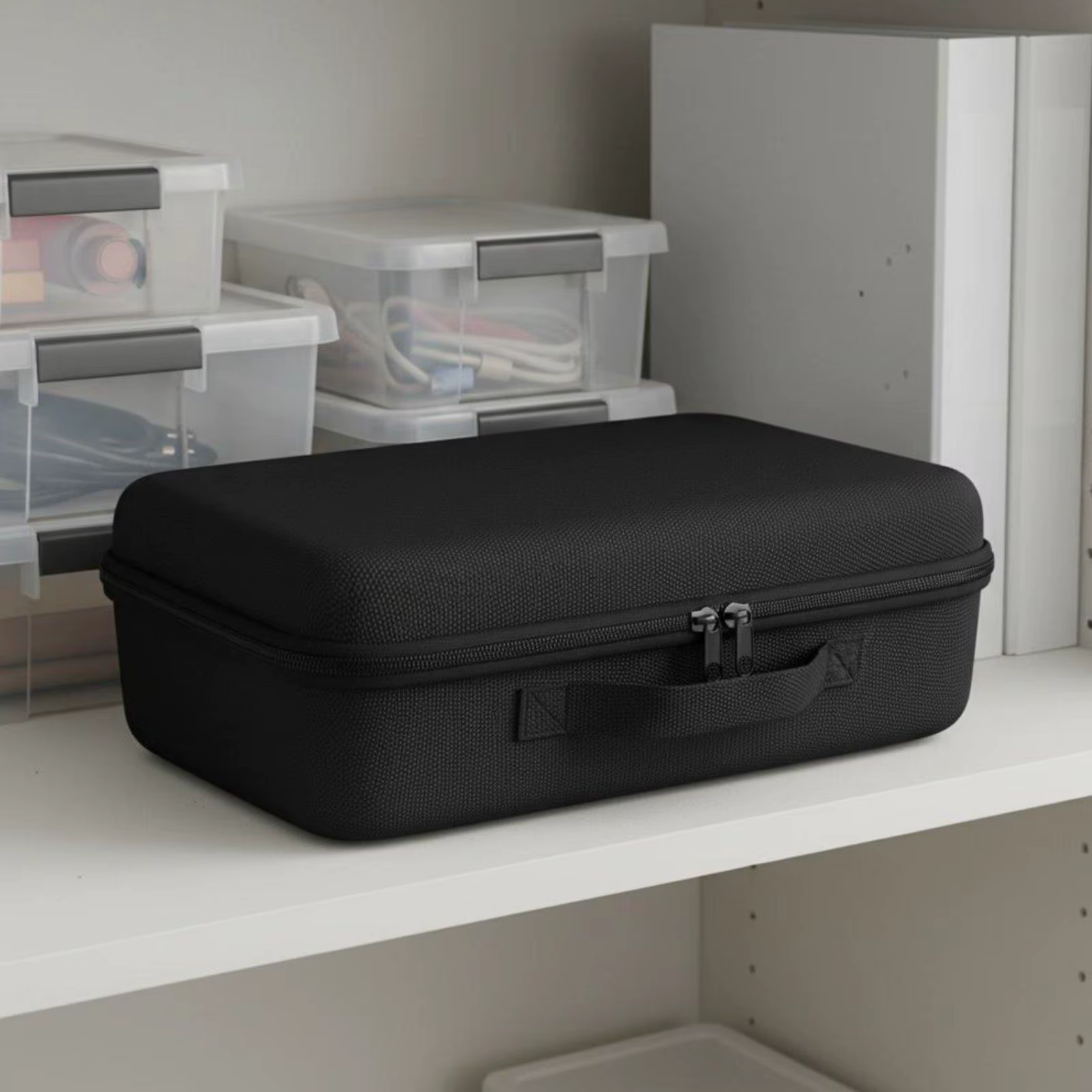 Soporte organizador portátil para taladro inalámbrico con bolsillo de malla