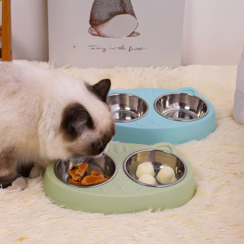 Comedero doble acero inoxidable antideslizante para perros y gatos - imagen 5