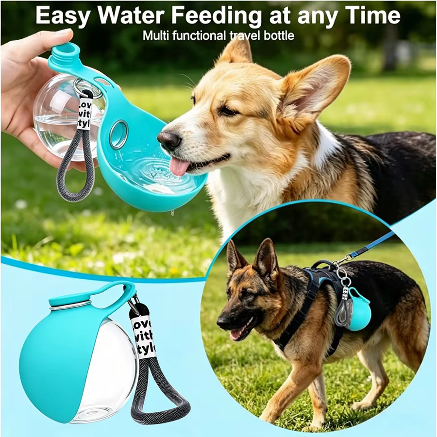 Botella de agua portátil plegable para perros y gatos anti-fugas - imagen 5