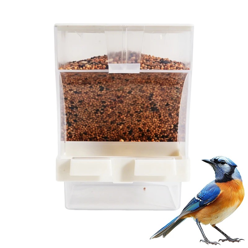 Comedero colgante para loros antiderrame de plástico para jaula - imagen 4