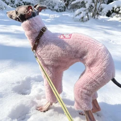 Pijama pelo de visón rosa para galgo italiano y whippet