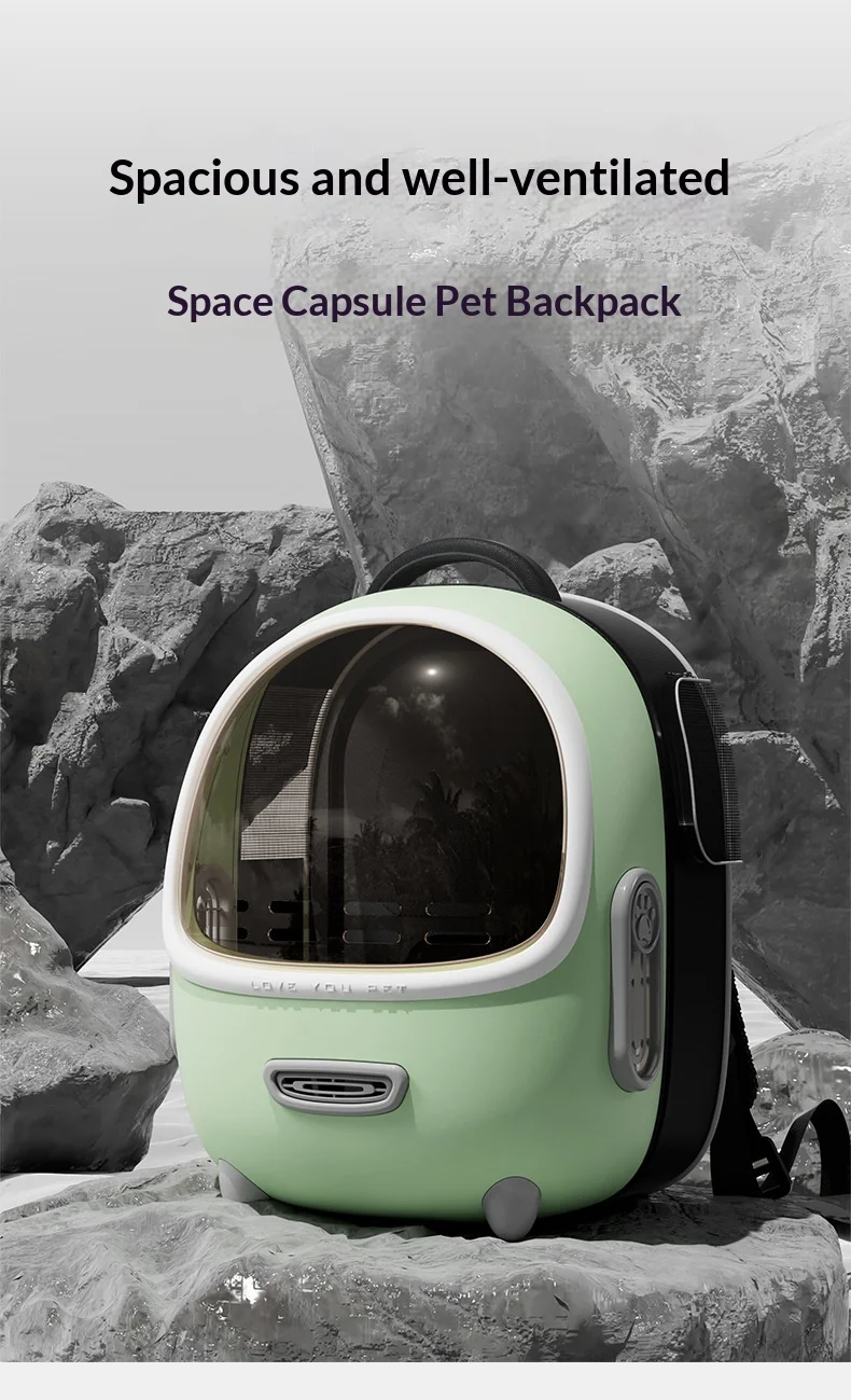 Mochila porta mascotas con ventana tipo “cápsula espacial”