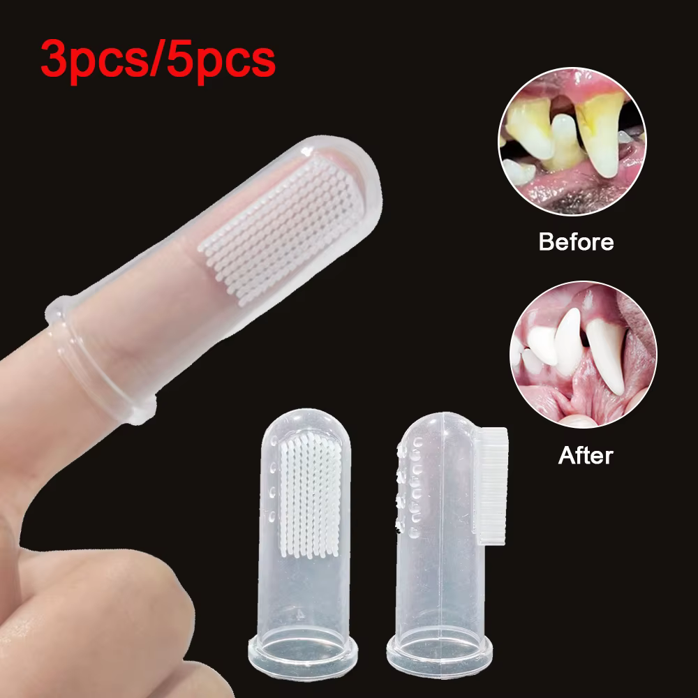 Cepillo dental de silicona suave para perros y gatos, kit cuidado - imagen 2