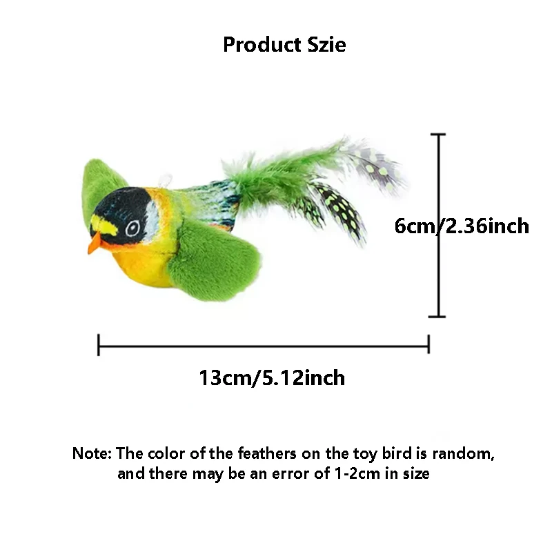 Juguete pájaro para gatos textura de felpa