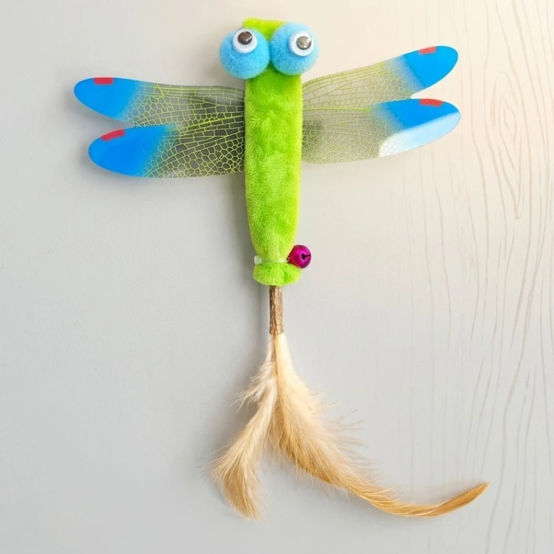 Juguete interactivo pluma plata para gatos – Simulador insectos