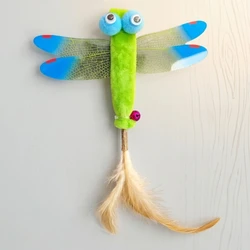 Juguete interactivo pluma plata para gatos – Simulador insectos