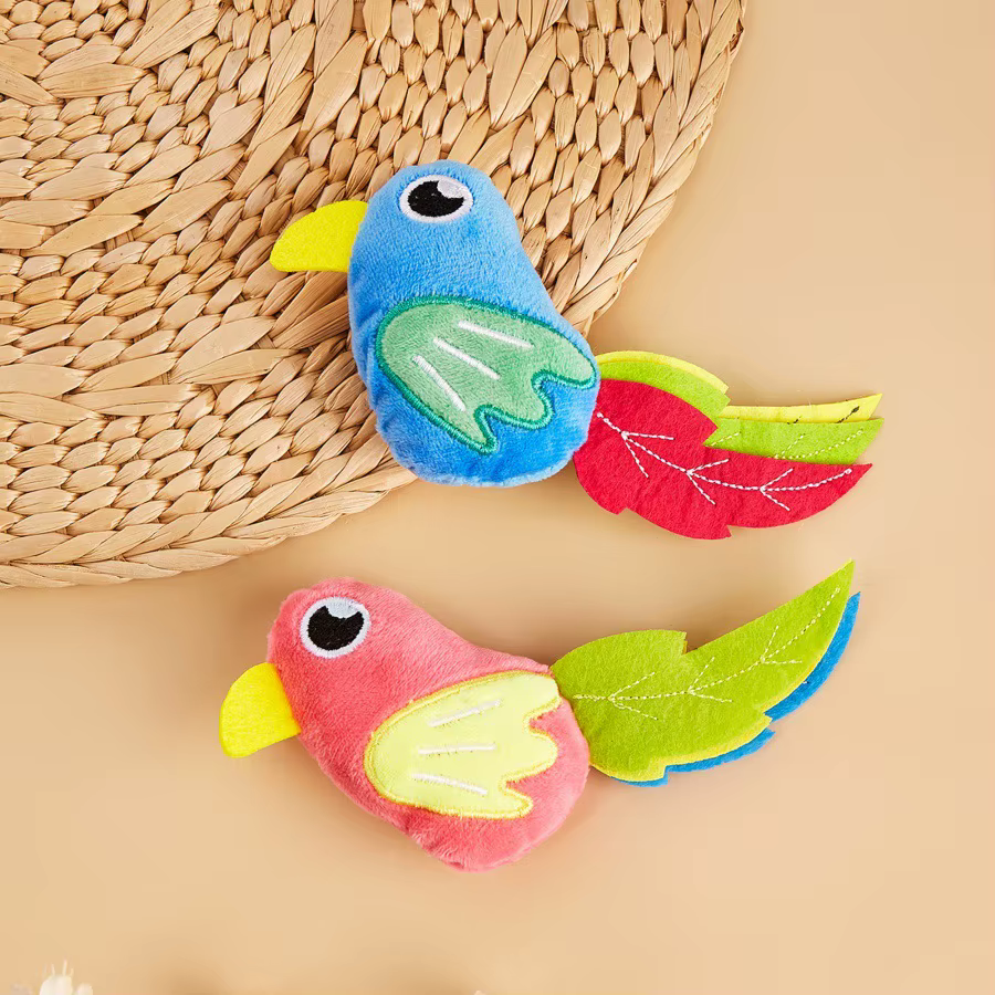 Juguete interactivo de peluche con forma de pájaro para gatos - imagen 2
