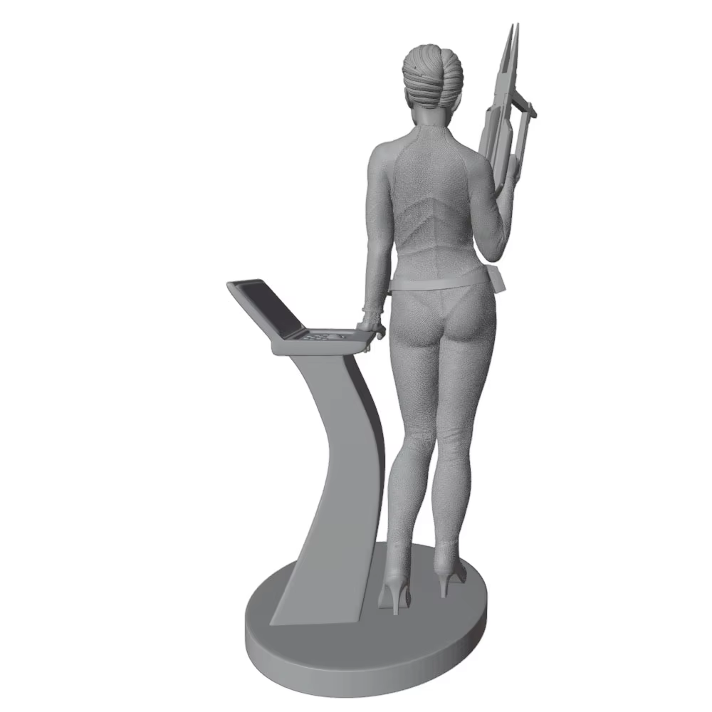 Figura de resina 3D guerrera femenina DIY sin montaje, ni pintura - imagen 5