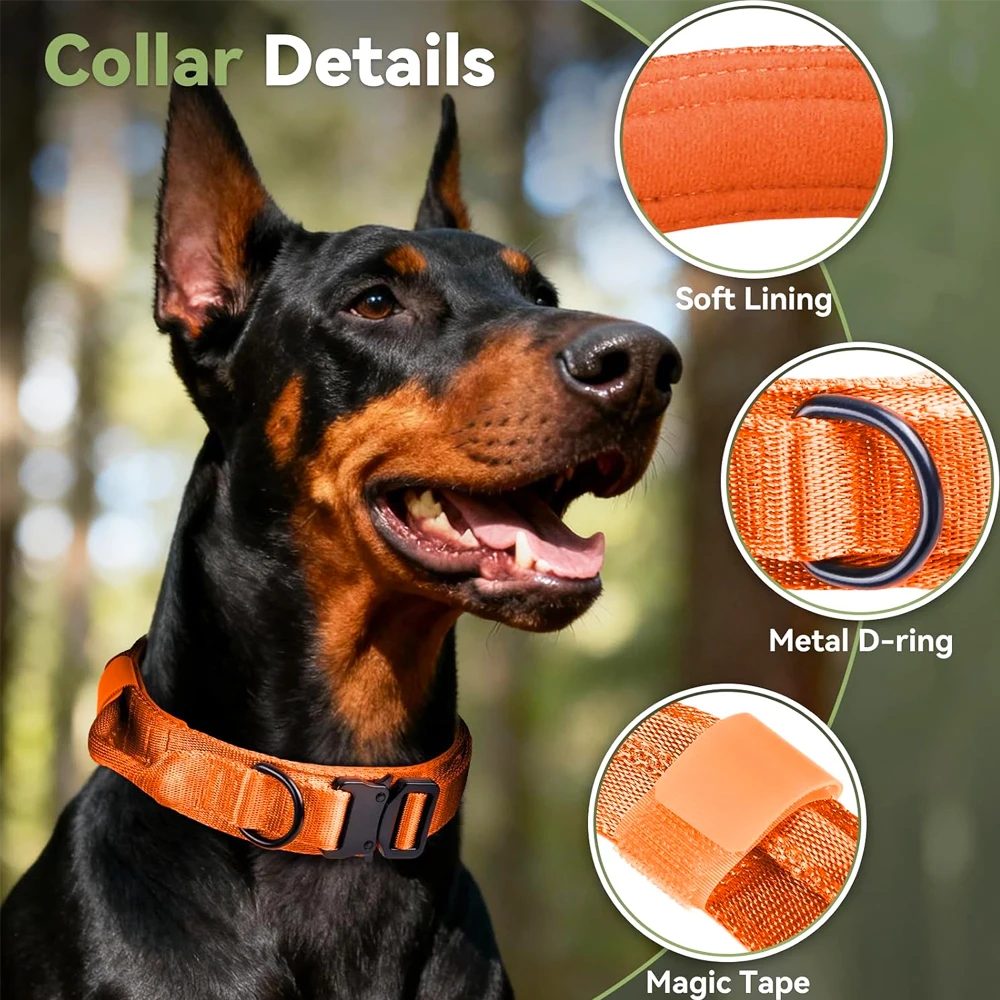 Collar táctico con asa ajustable militar para perros medianos-grandes - imagen 2