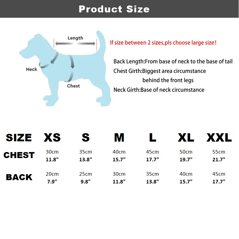 Guía de tallas del disfraz