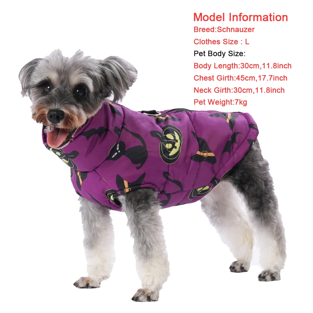 Chaqueta de perro con estampado de calabaza