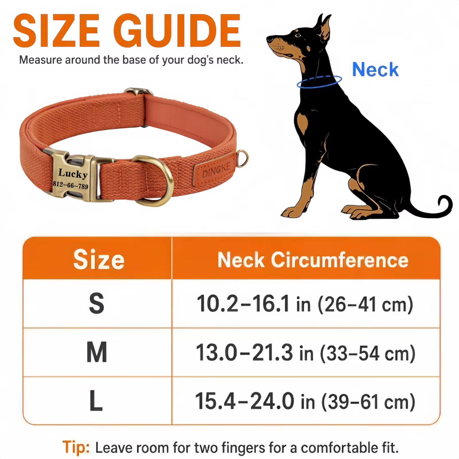 Collar personalizado para perro ajustable con identificación - imagen 2