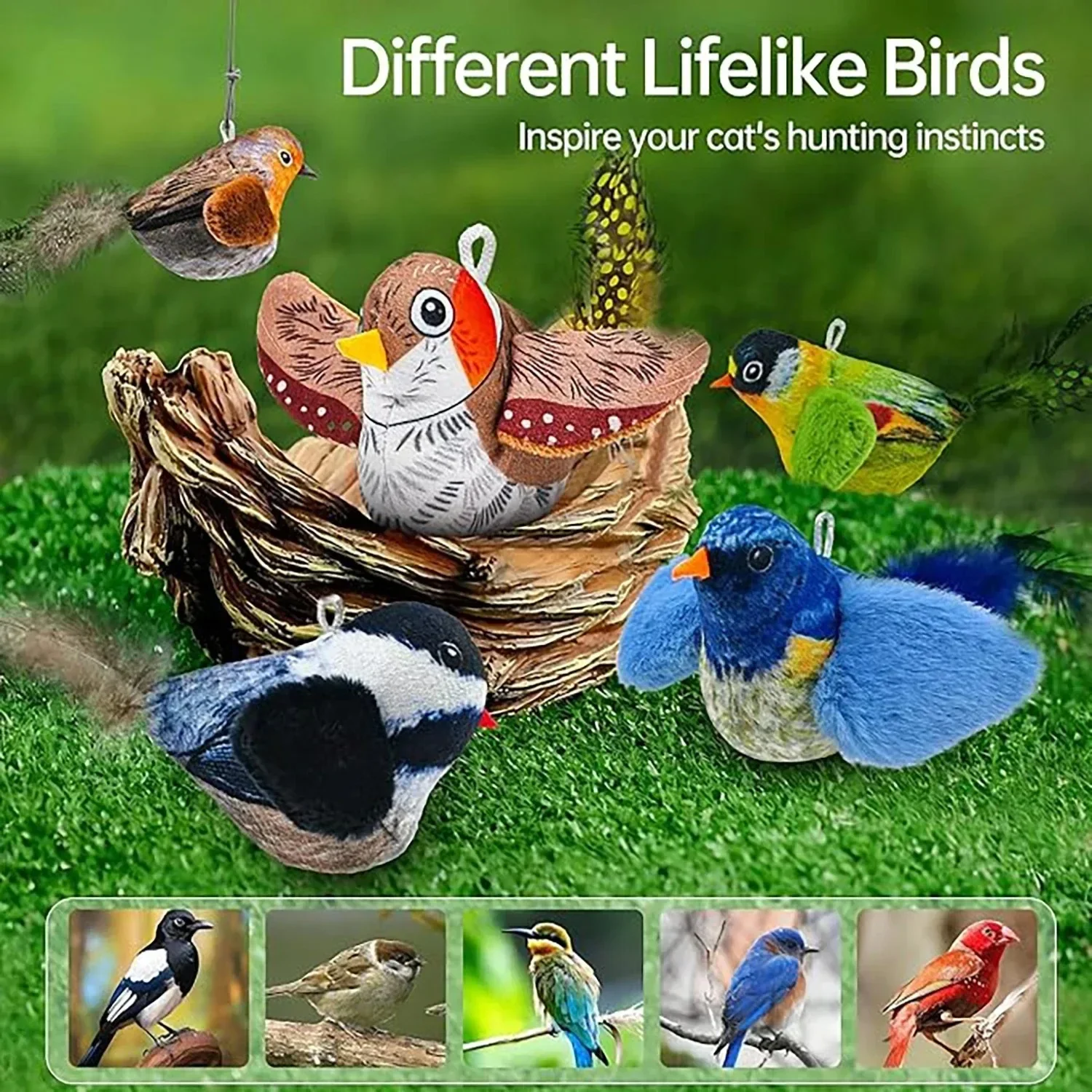 Juguete pájaros colores