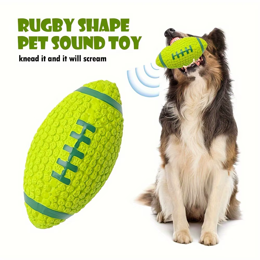 Pelota de rugby en látex con chillido para perros grandes - imagen 2