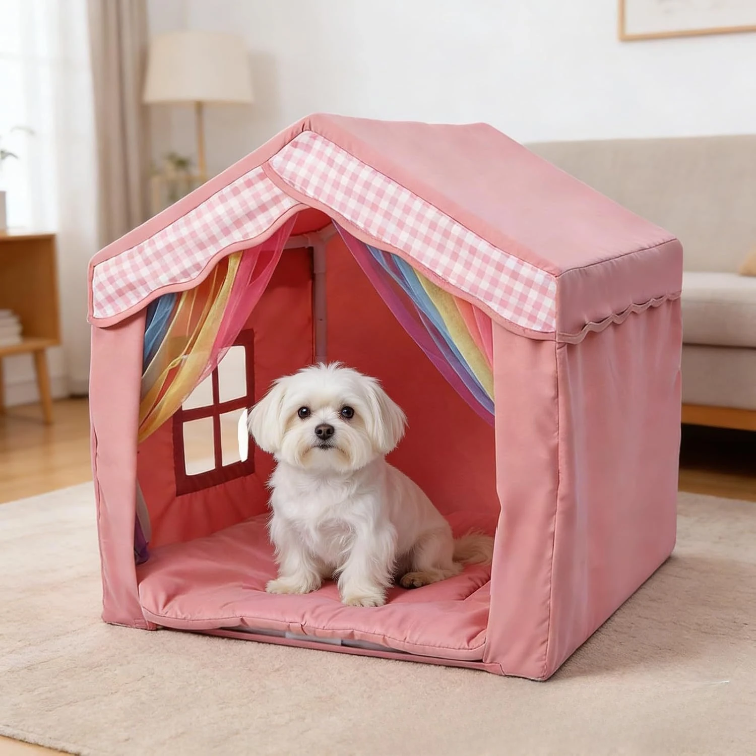 Camita tienda campaña para perros pequeños – con colchoneta - imagen 4