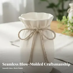 Florero irrompible de cerámica imitación, seguro para gatos y perros