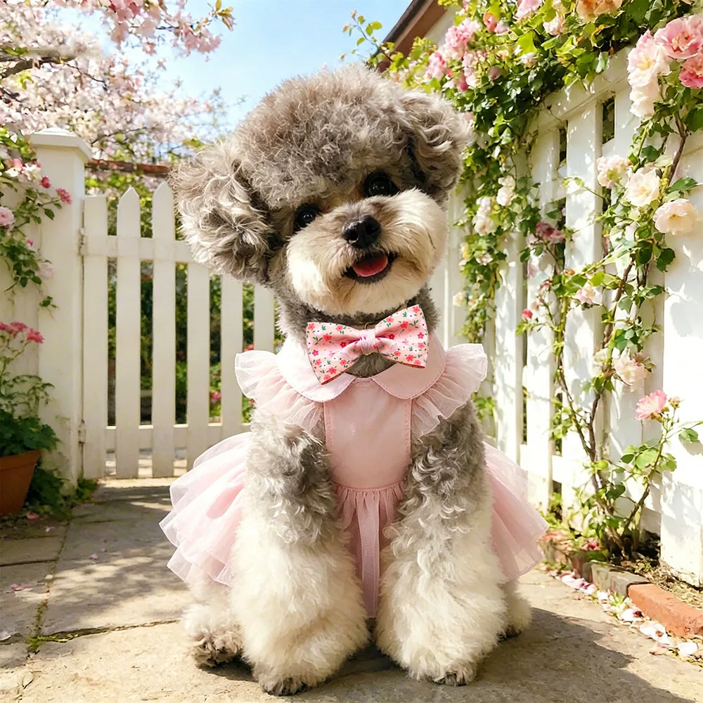 Collar floral para perro con lazo desmontable, ideal primavera-verano - imagen 5